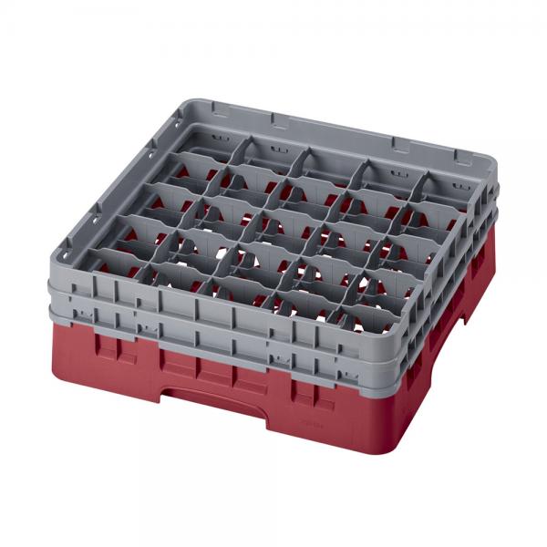 Cambro Camrack Full Size Glass Rack 25 Compartment H15.5cm (Cranberry)