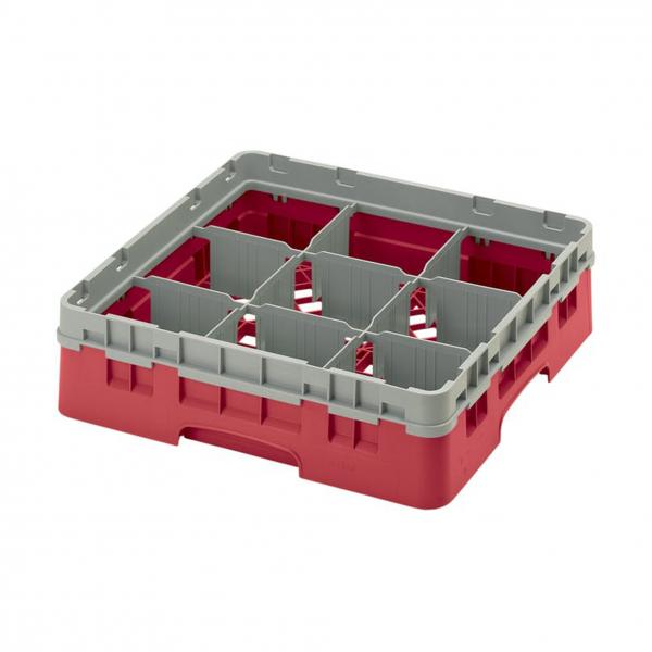 Cambro Camrack Full Size Glass Rack 9 Compartment H9.2cm (Red)